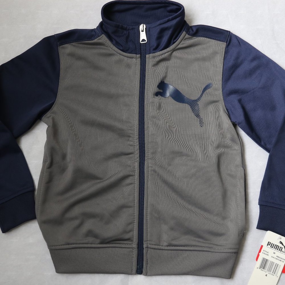 PUMA Zipper Front Track Jacket Zip Sweatshirt Boys 4 New